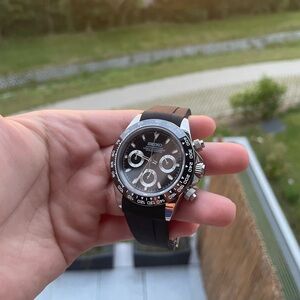 Seiko mod daytona rubber band stainless steel quartz movement vk63